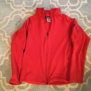 Patagonia women's full zip fleece, size M, orangish red color